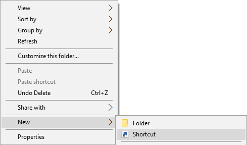 Windows Startup Folder New Shortcut Screenshot