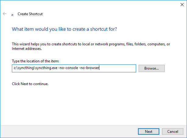 Windows Startup Folder Create Shortcut Screenshot